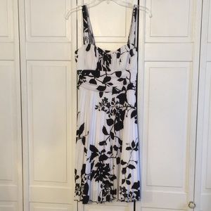 Black and white floral dress.
